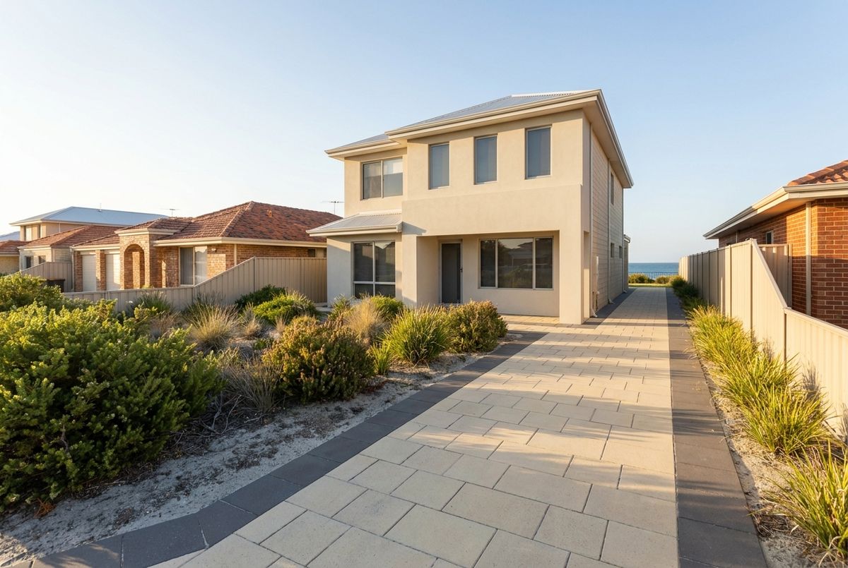 Coastal grade concrete paving at a Hillarys home in Perth by IBP Paving
