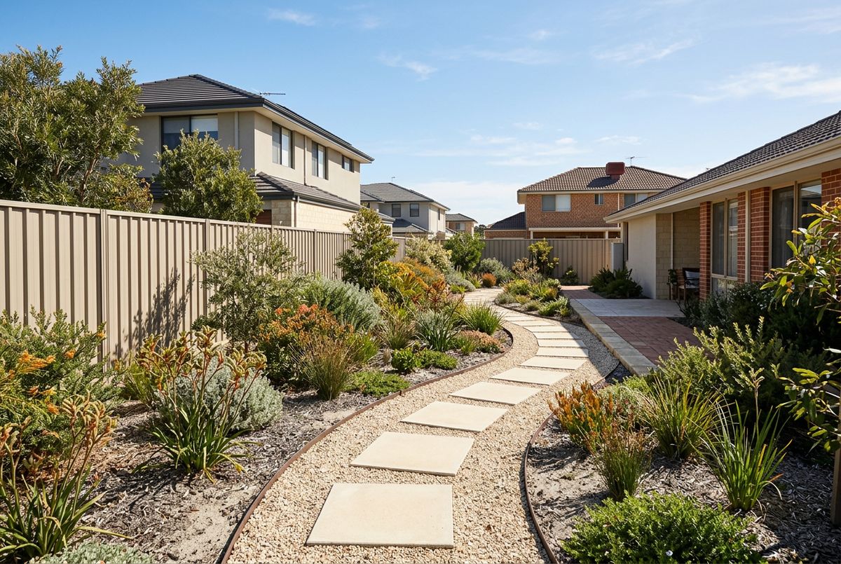 Stepping paver garden path in gravel in Perth by IBP Paving