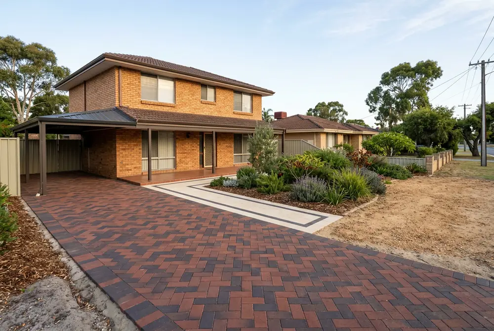 Replaced clay paver driveway at a 1970s home in Forrestfield, Perth