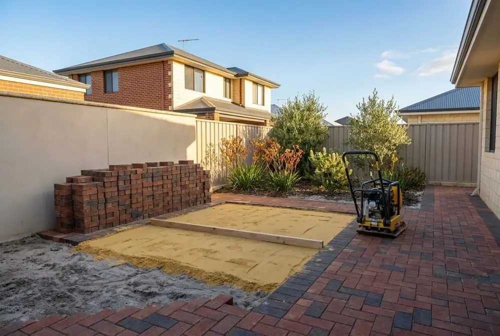 Lift and relay paving repair with screeded sand bed in Perth by IBP Paving