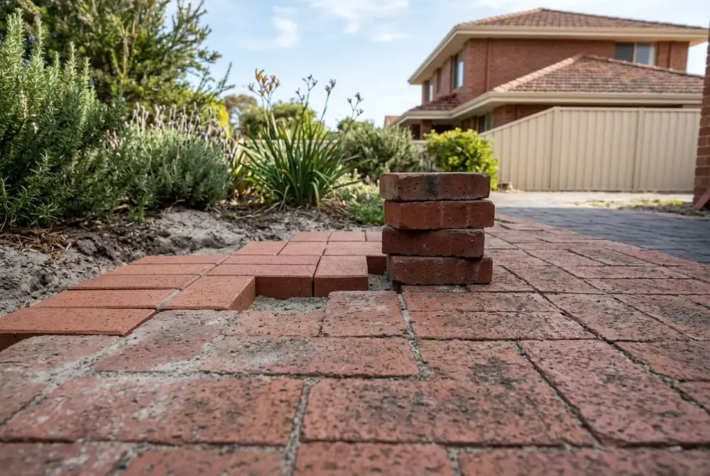 Matching replacement pavers to old brick paving in Perth by IBP Paving