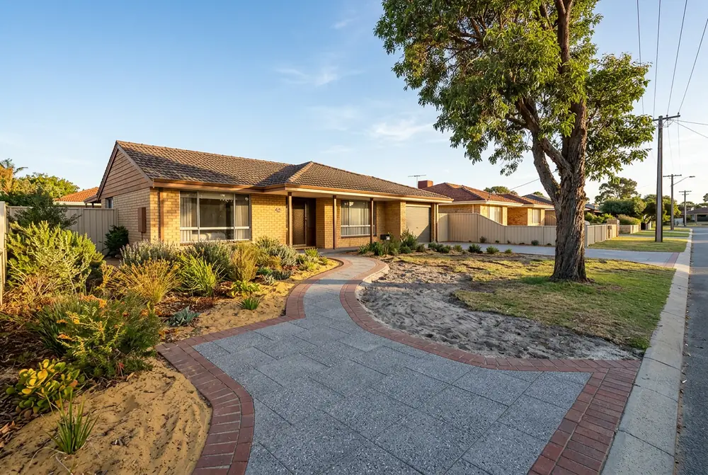 New paved driveway at a late 1960s home in Warwick, Perth by IBP Paving