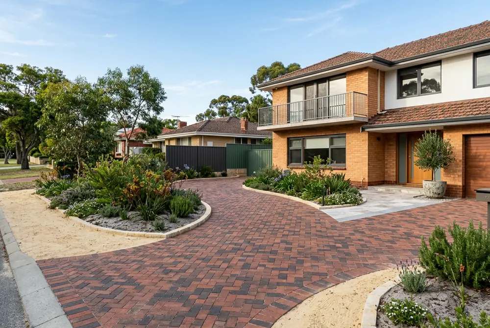Replaced paver driveway at a 1960s home in Woodlands, Perth