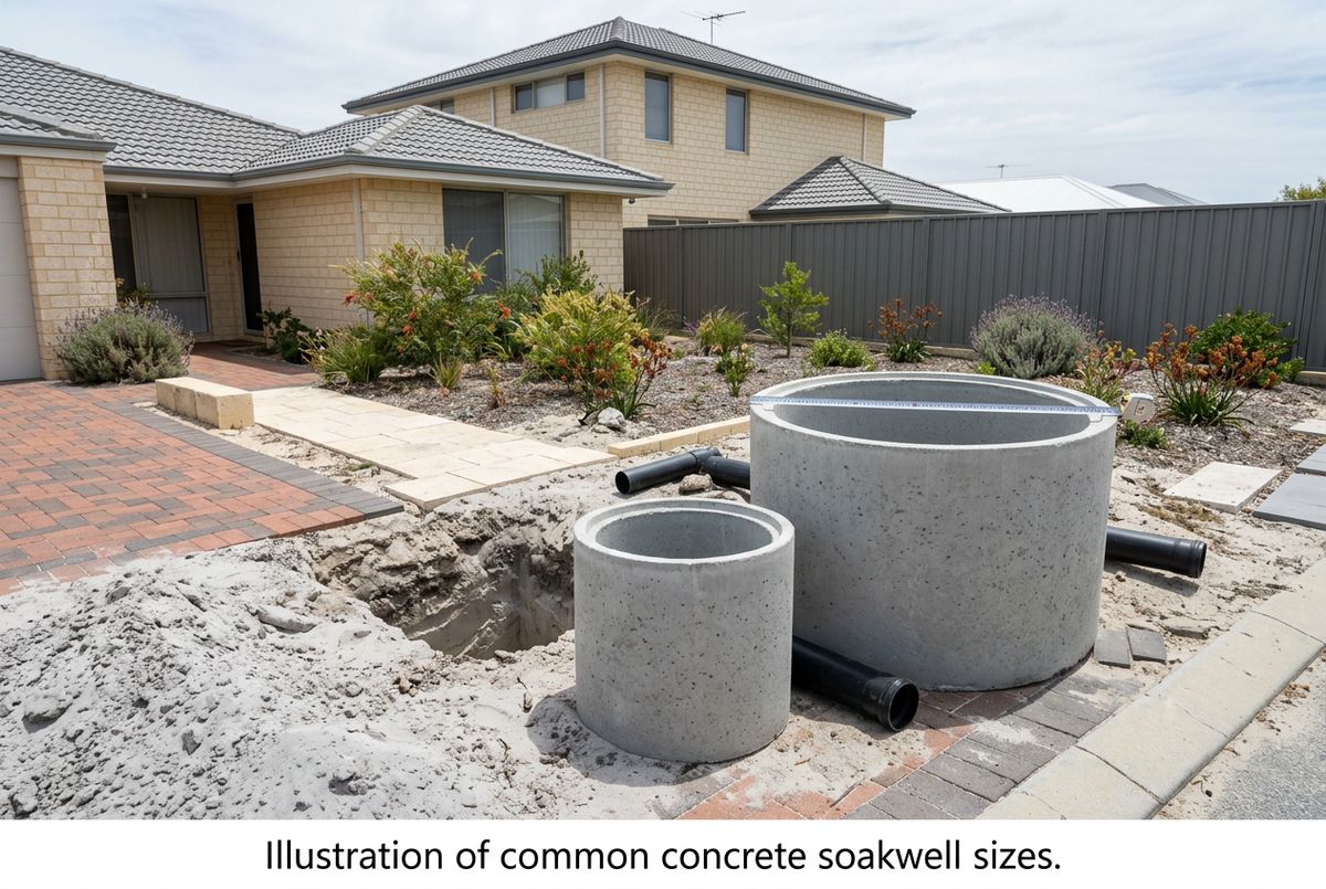Soakwell installation concrete rings in Landsdale, Perth by IBP Paving