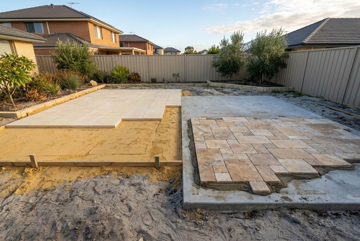 Sand bed and mortar bed stone paving methods used in Perth by IBP Paving