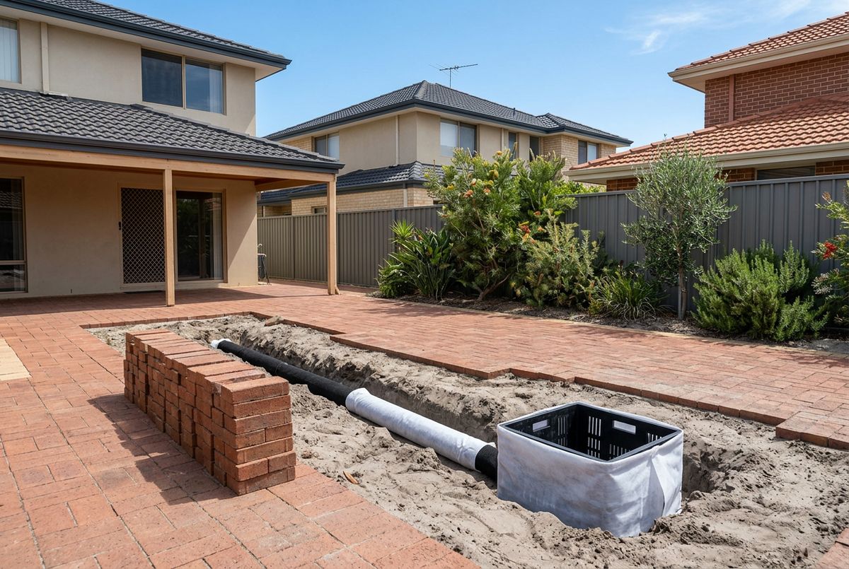 Paving drainage retrofit in a paved courtyard in Perth by IBP Paving